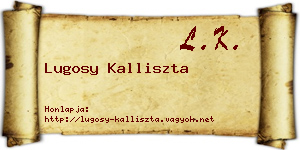 Lugosy Kalliszta névjegykártya